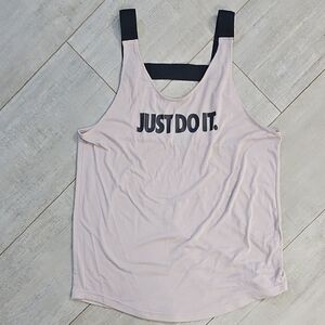 Nike Just Do It Tank Top - Light Pink and Black